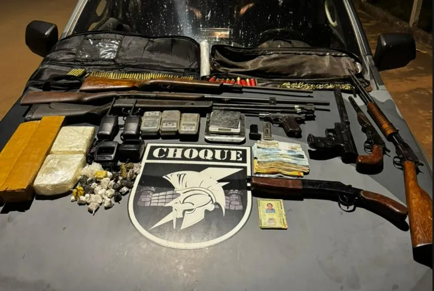 Polícia apreende armas, cocaína e mais de 400 munições em operação em Aparecida do Taboado