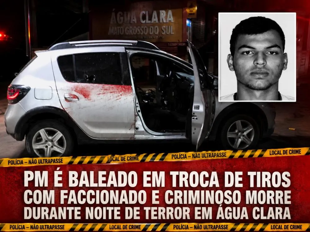Polícia Militar impede suposta execução do “tribunal do crime”; confronto termina com criminoso morto e sargento da PM baleado em Água Clara
