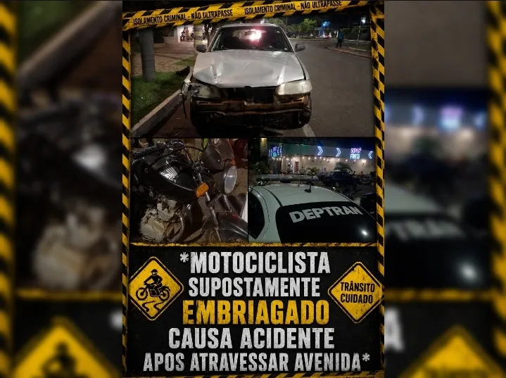 Motociclista fica gravemente ferido após invadir preferencial e provocar acidente na Vila Nova